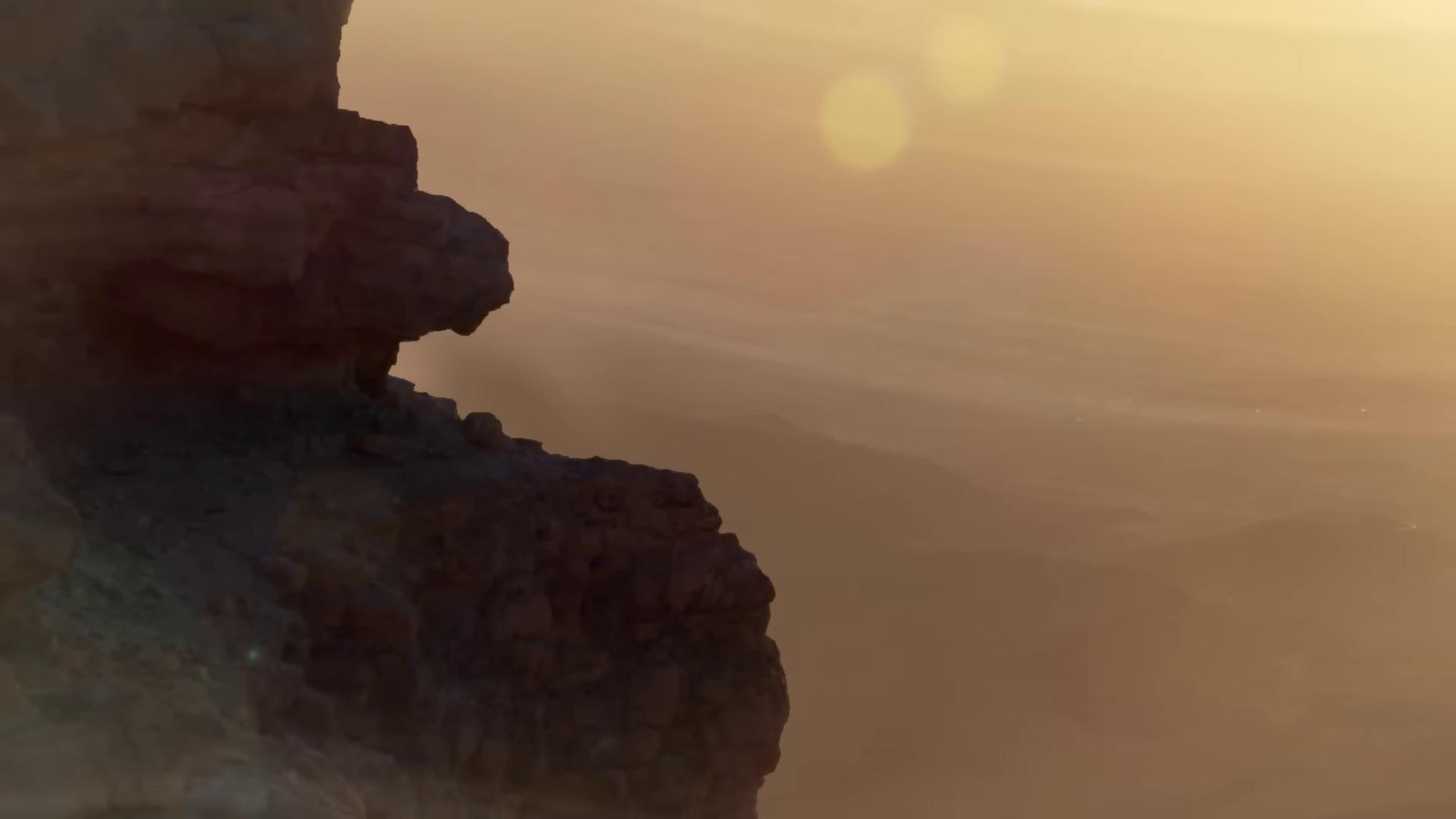 a man standing on top of a mountain unreal engine 5 jessica rossier color scheme unreal engine 5 renderered apex legends unreal engine 5 by jessica rossier apex legends concept art makoto shinkai apex legends 2 0 2 1 cinematic 4 k framegrab film still from movie dune2021